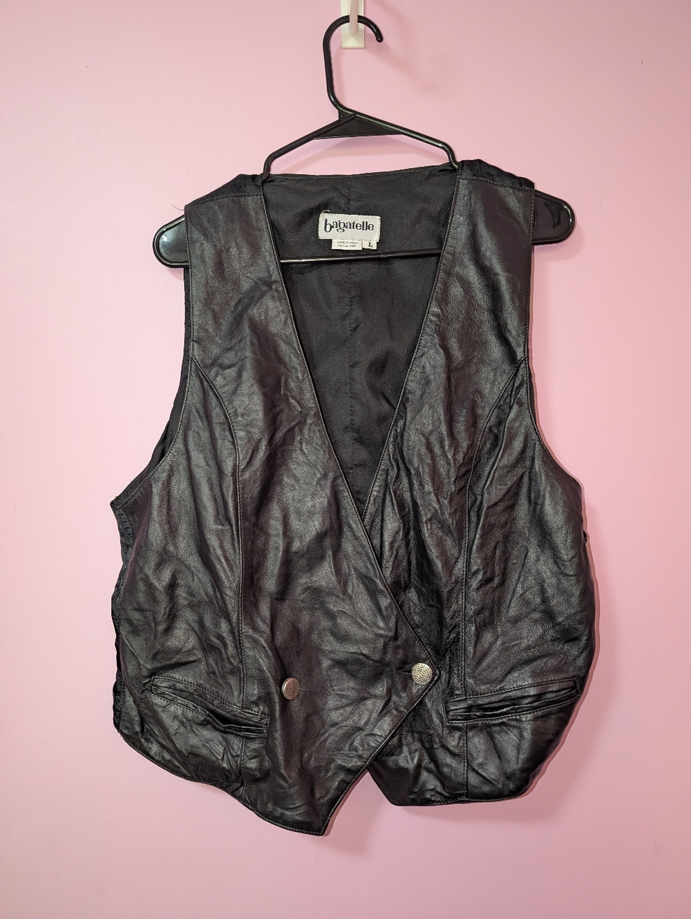Vintage Bagatelle Black Leather Vest
